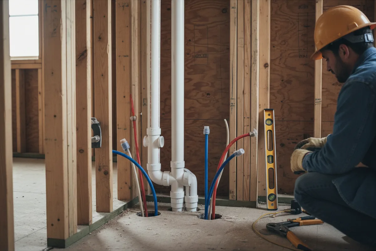 Drain and supply rough-in during Drain Cleaning in Vernalis